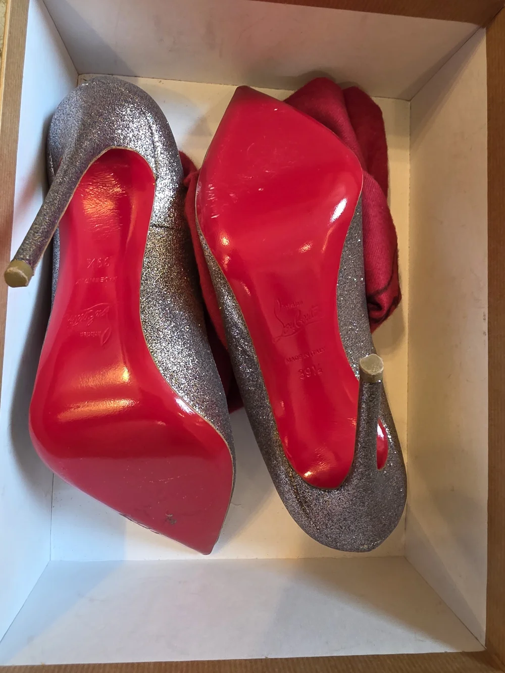 Christian Louboutin SO Kate 120 Glitter Mini - Grenadine